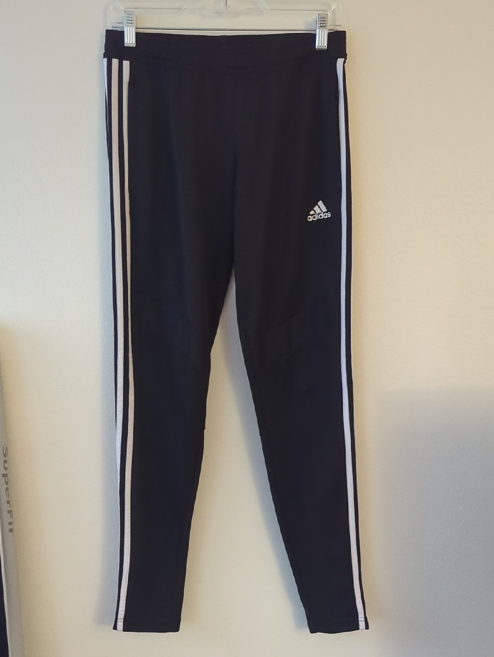 adidas Black Joggers with White Side Stripes